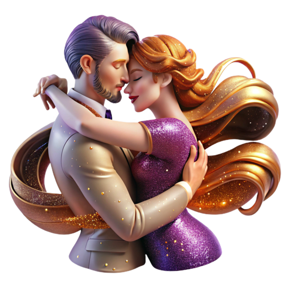 magnificent vintage Passionate Tango Embrace Transparent Background with Intense Lighting premium png