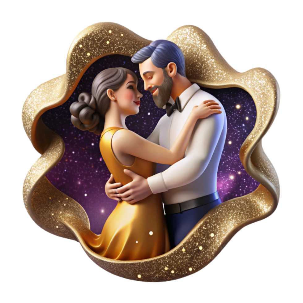 impressive minimalist Passionate Tango Embrace Cutout with Intense Backlighting genuine png