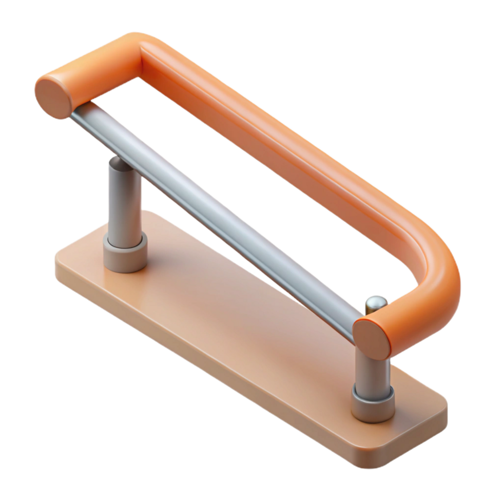 serene minimalist Staircase handrail bracket, high quality png