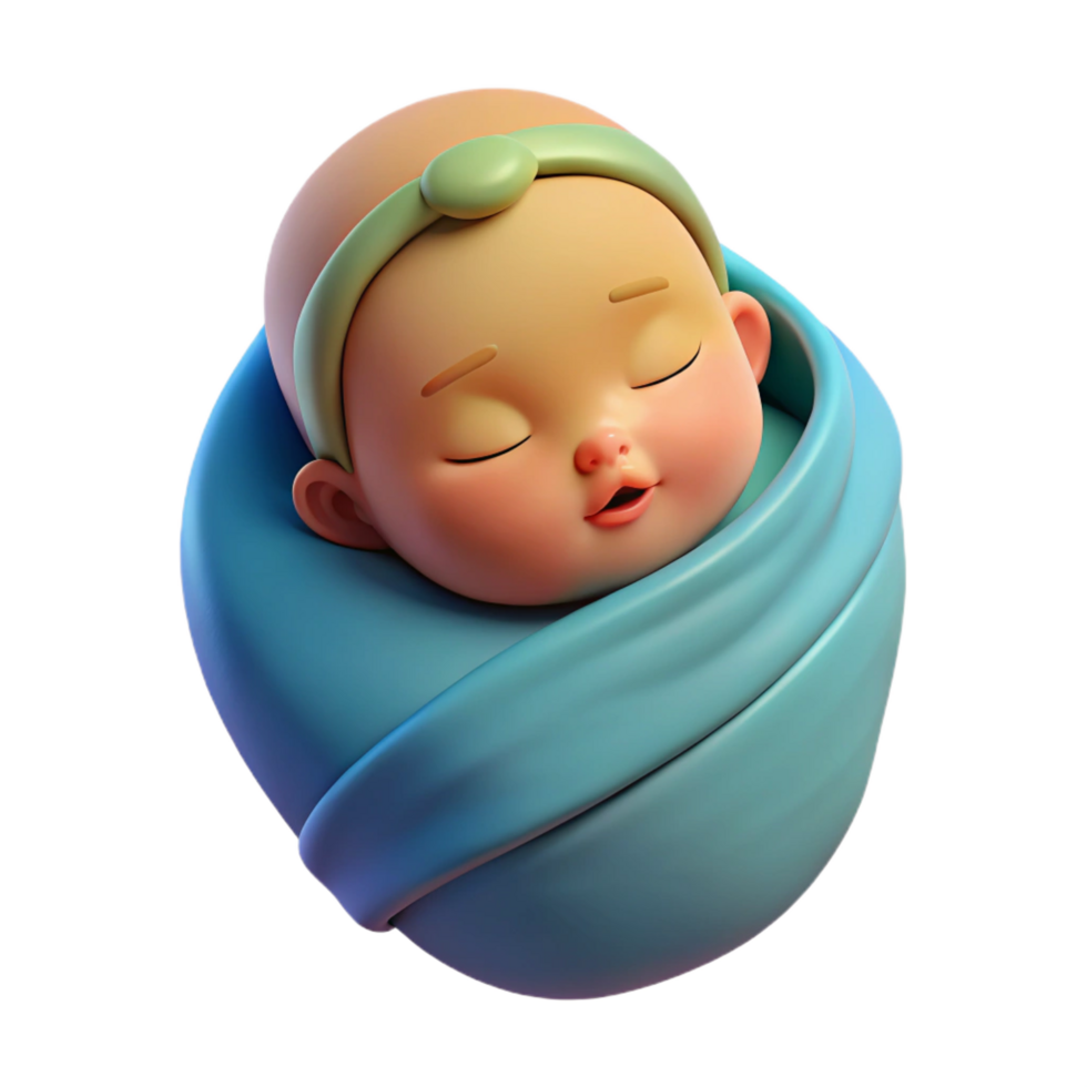 beautiful abstract Sleeping newborn baby wrapped in a blanket high quality png