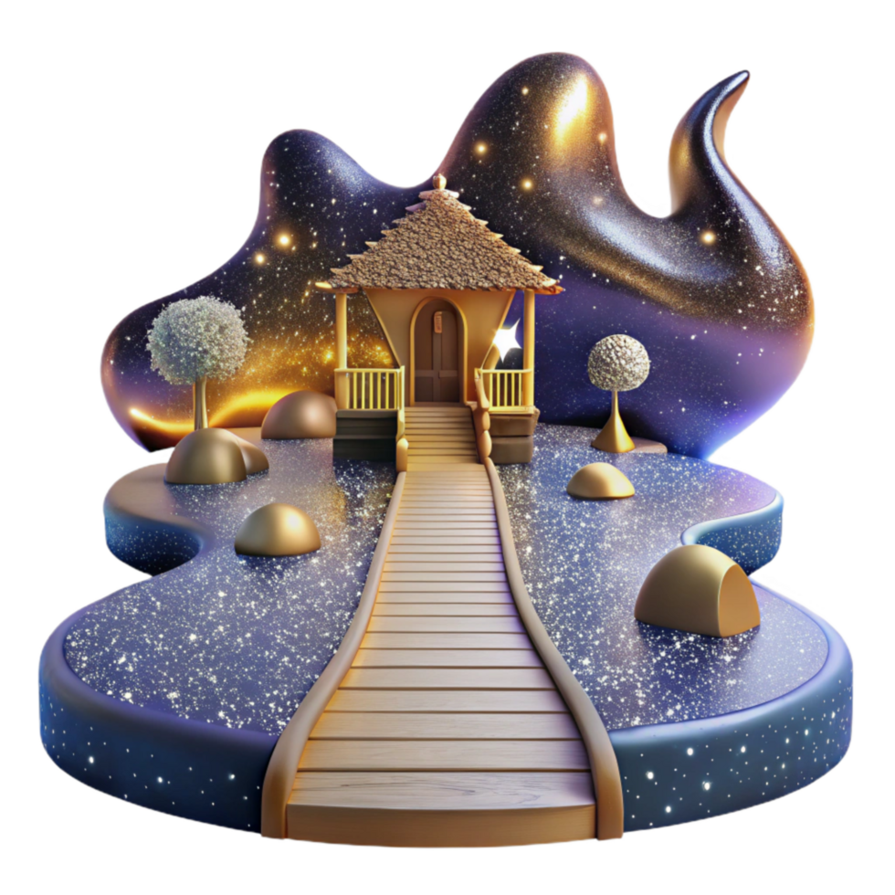 elegant contemporary Path Leading to a Waterfall Transparent Element authentic png