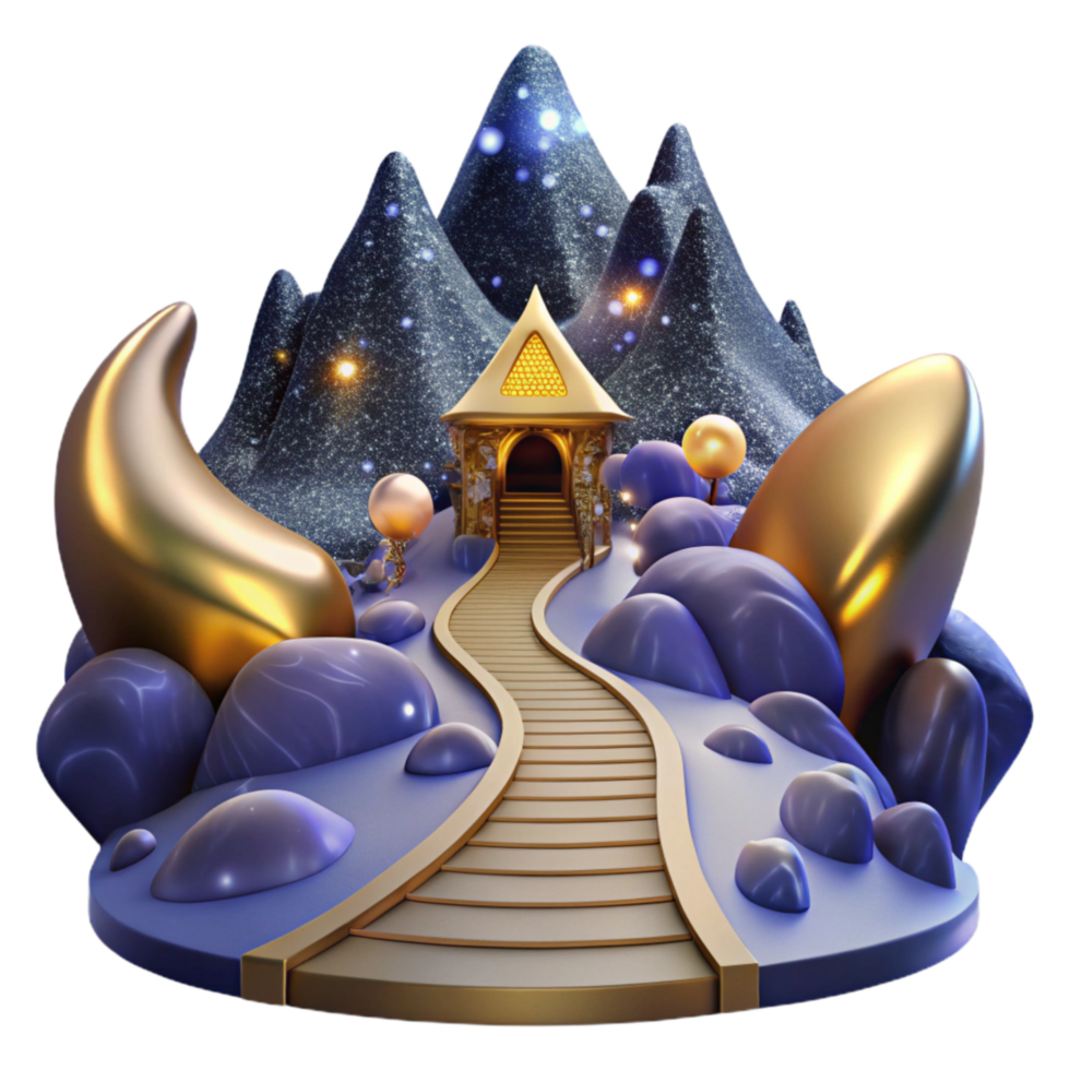 magnificent traditional Path Leading to a Waterfall Transparent Element png