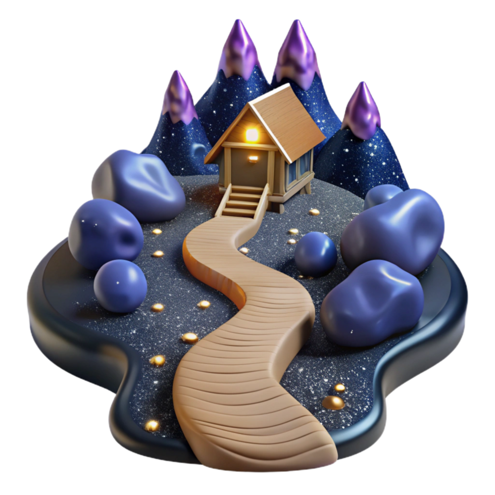 elegant rustic Path Leading to a Waterfall Transparent Element high resolution png