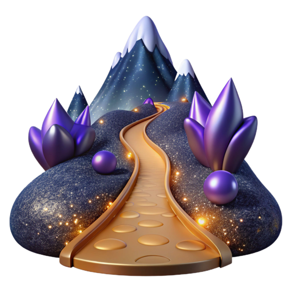 stunning minimalist Path Leading to a Waterfall Transparent Element original png