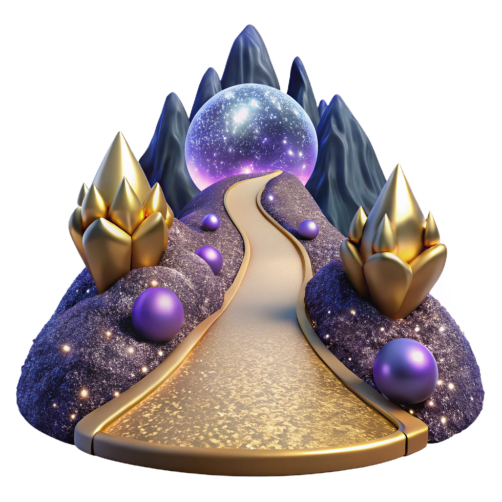 extraordinary abstract Path Leading to a Waterfall Transparent Element high quality png