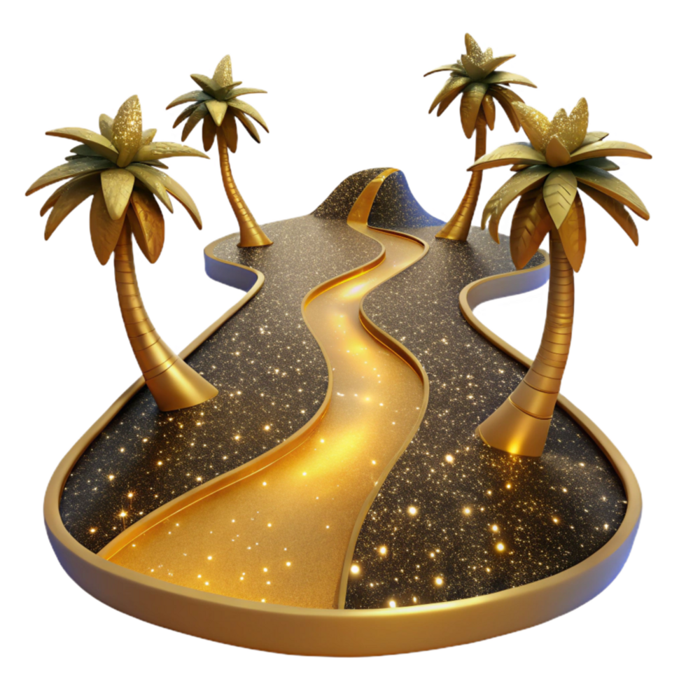 vibrant rustic Path Leading to a Waterfall Transparent Element professional png