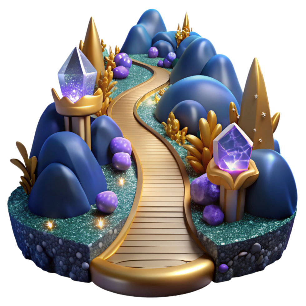 stunning artistic Path Leading to a Waterfall Transparent Element authentic png