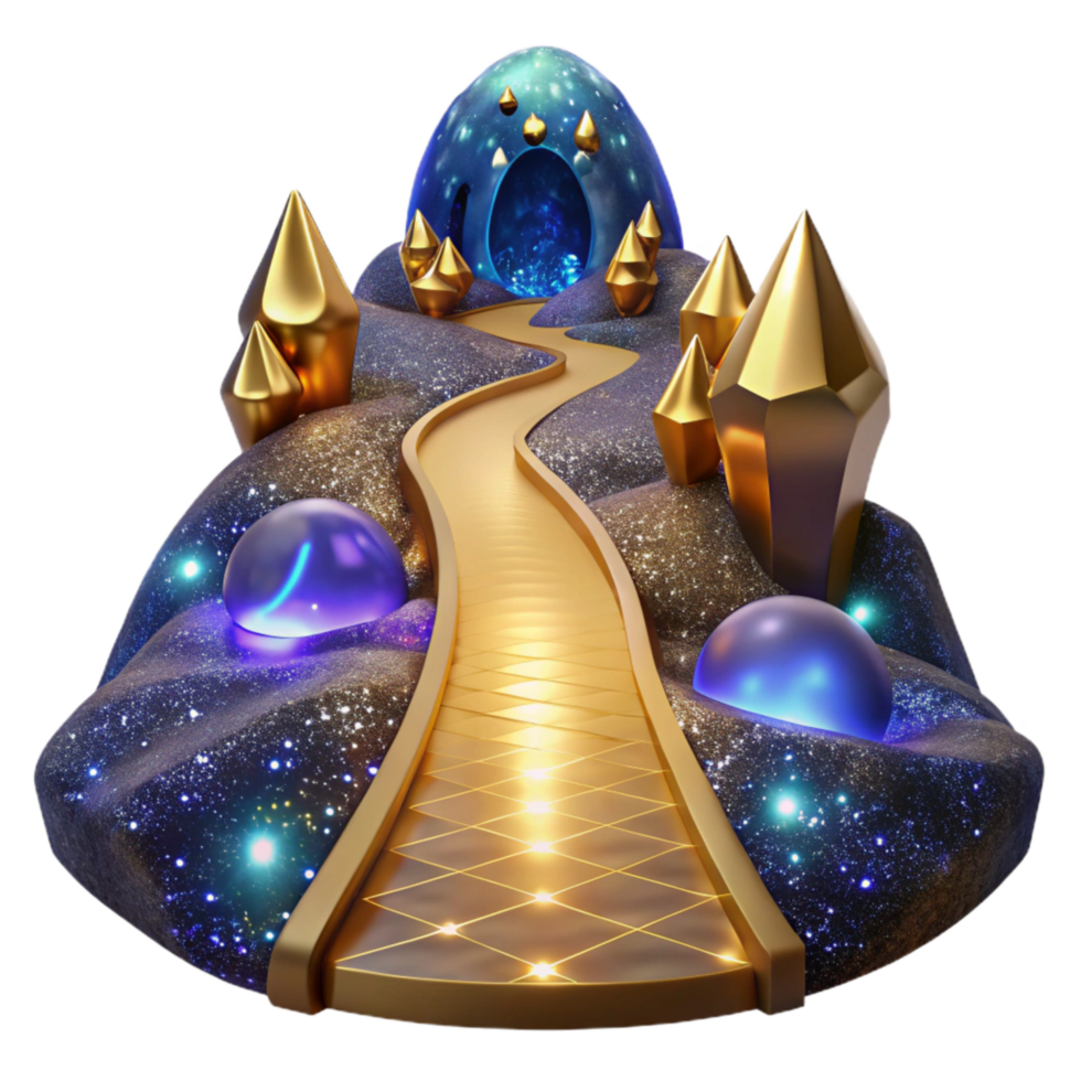 dramatic classic Path Leading to a Waterfall Transparent Element high resolution png