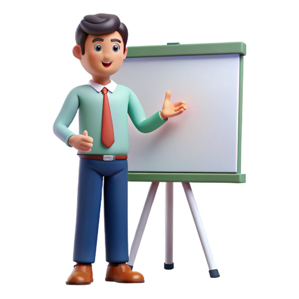 vibrant modern Motivated student giving a presentation 4K png