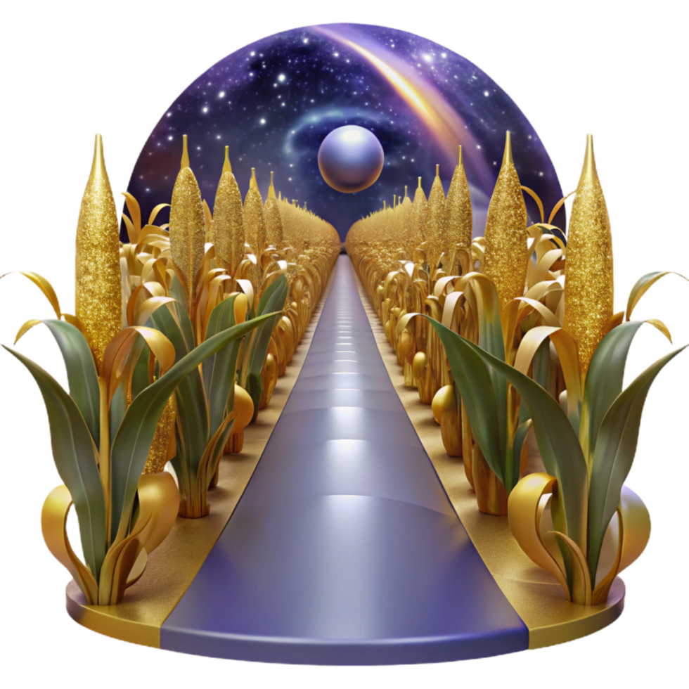 impressive vintage Path Through a Cornfield with Tall Stalks Cutout professional png