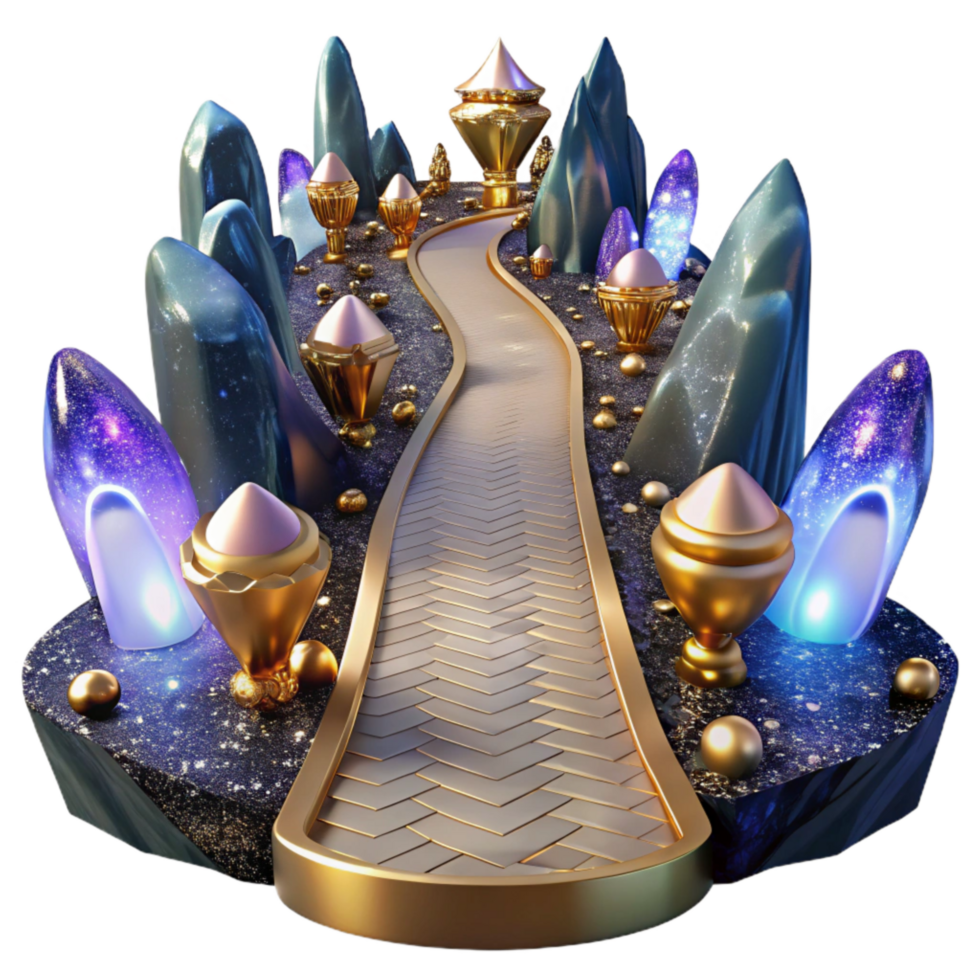 serene traditional Path Leading to a Waterfall Transparent Element professional png