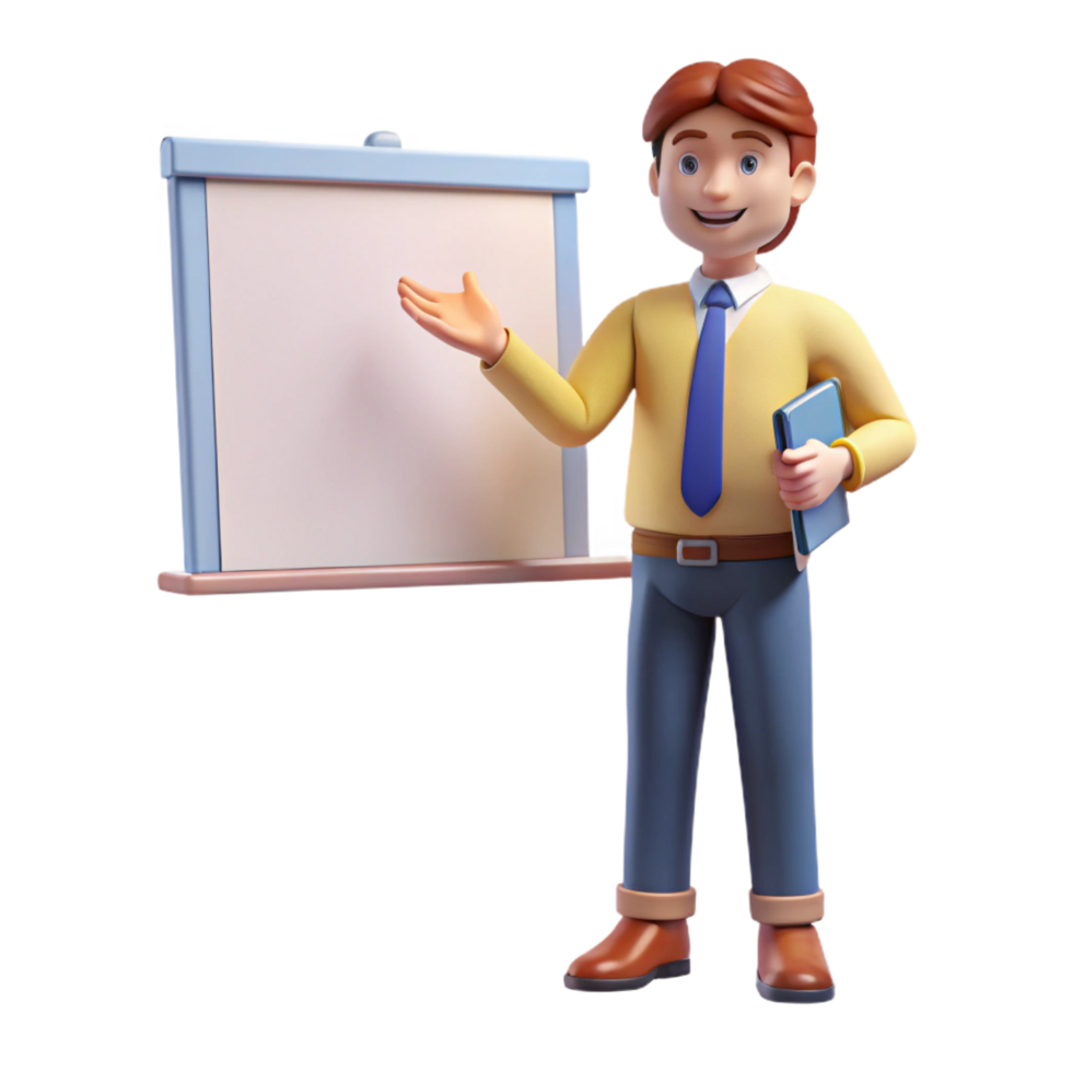 stunning artistic Motivated student giving a presentation 4K png