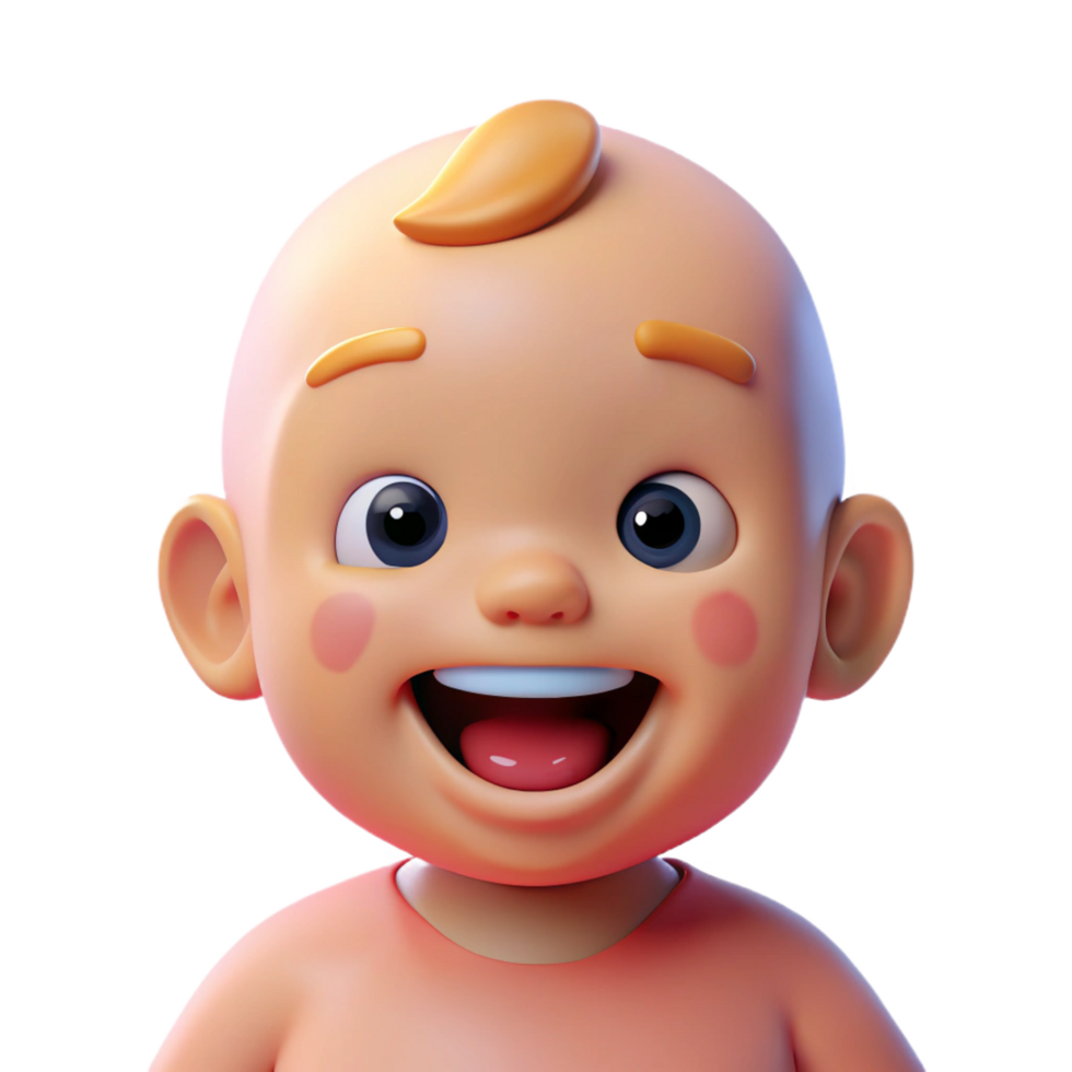 dramatic rustic Smiling baby with first tooth high quality png
