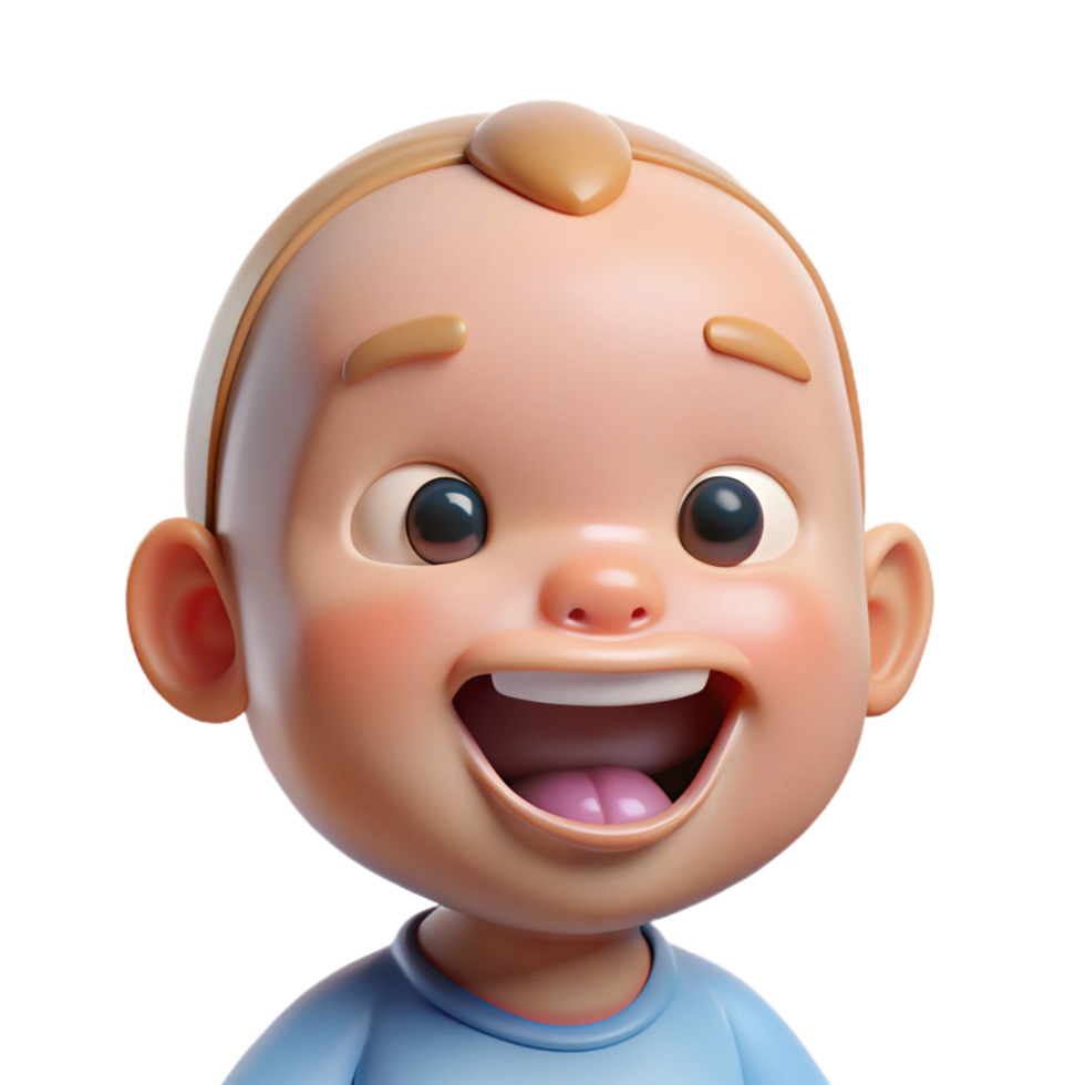 beautiful minimalist Smiling baby with first tooth original png