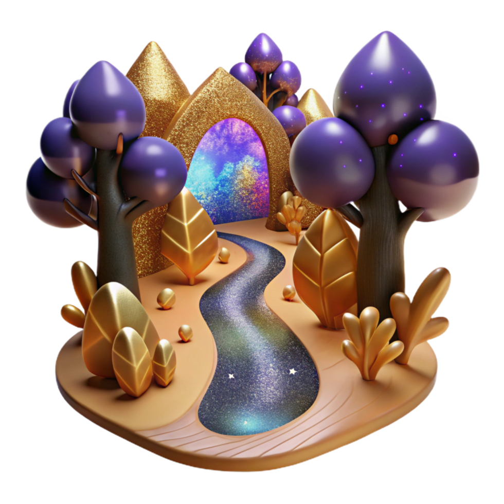 extraordinary modern Path Through an Oak Forest with Colorful Leaves Cutout high quality png