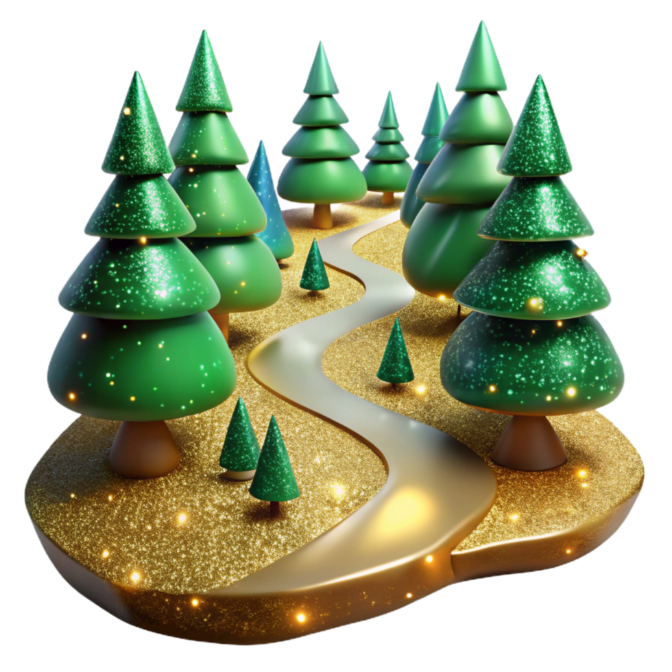 vibrant minimalist Path Through a Pine Forest with Fallen Needles Cutout high quality png