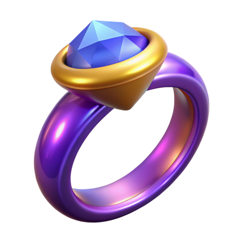 extraordinary abstract A magical ring, with a large gemstone authentic png