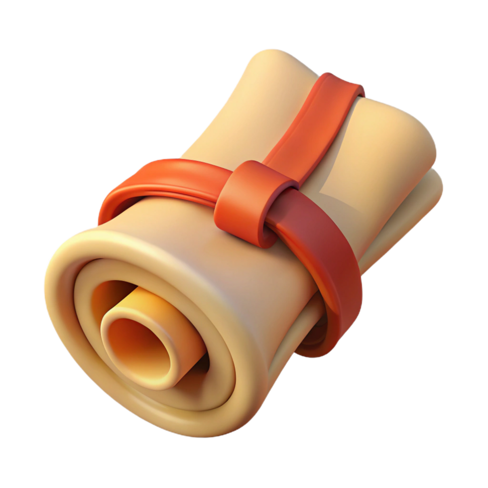impressive vintage An ancient scroll, tied with a ribbon authentic png