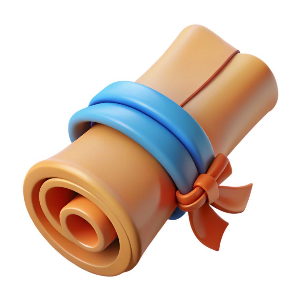 beautiful traditional An ancient scroll, tied with a ribbon genuine png
