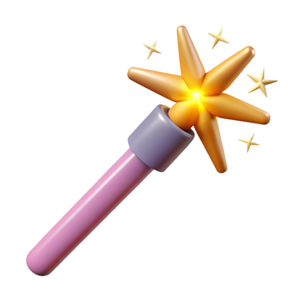 dramatic creative A magic wand, emitting sparks high quality png