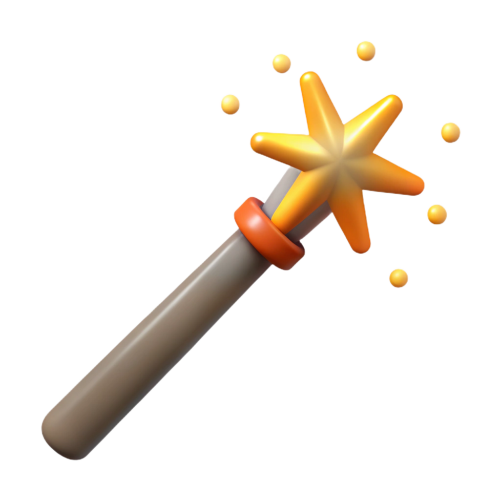 serene abstract A magic wand, emitting sparks 4K png