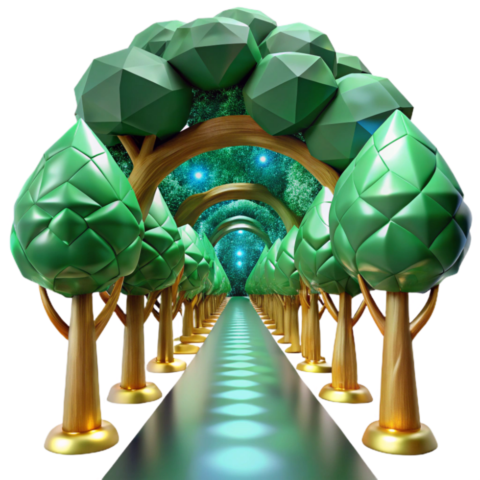 extraordinary vintage Path Through Desert Oasis with Palm Trees Transparent Element authentic png