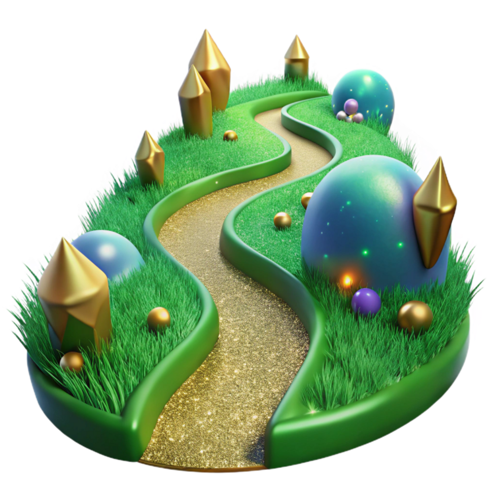 extraordinary creative Path Through Rolling Hills with Green Grass Transparent high quality png