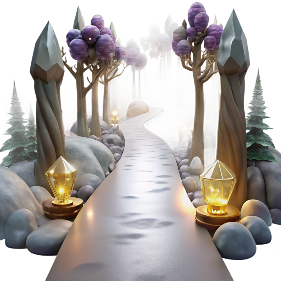 stunning modern Path Through Misty Forest with Soft Lighting Transparent Cutout high quality png