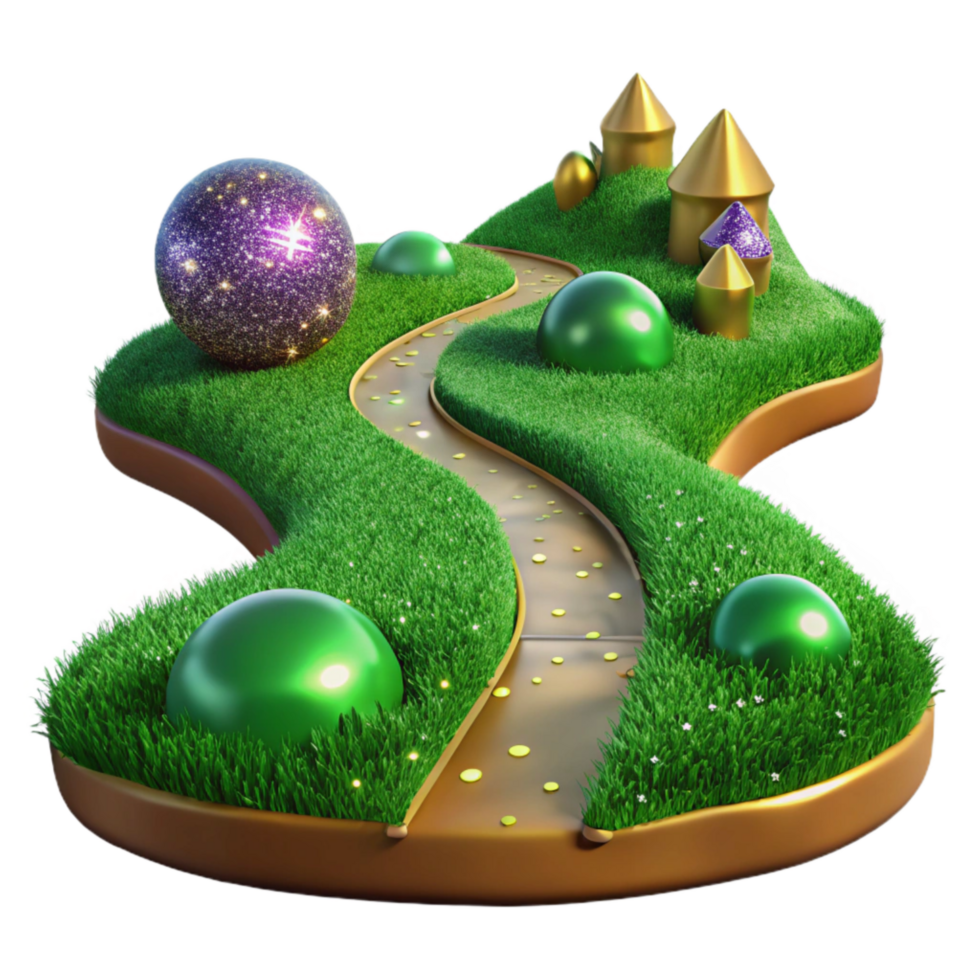 beautiful rustic Path Through Rolling Hills with Green Grass Transparent exclusive png