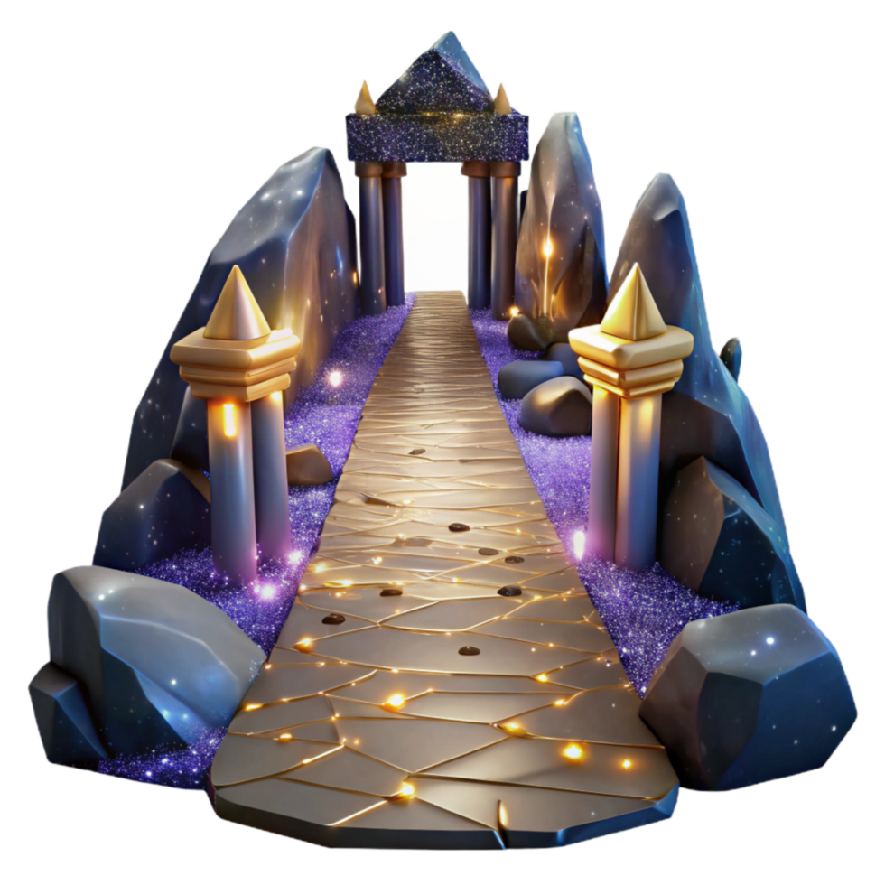 wonderful classic Path with Ancient Stone Pillars Cutout Isolated high quality png