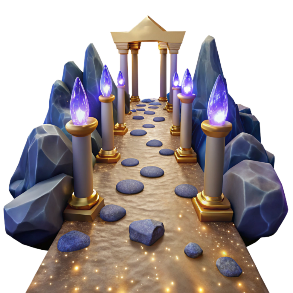 impressive rustic Path with Ancient Stone Pillars Cutout Isolated exclusive png