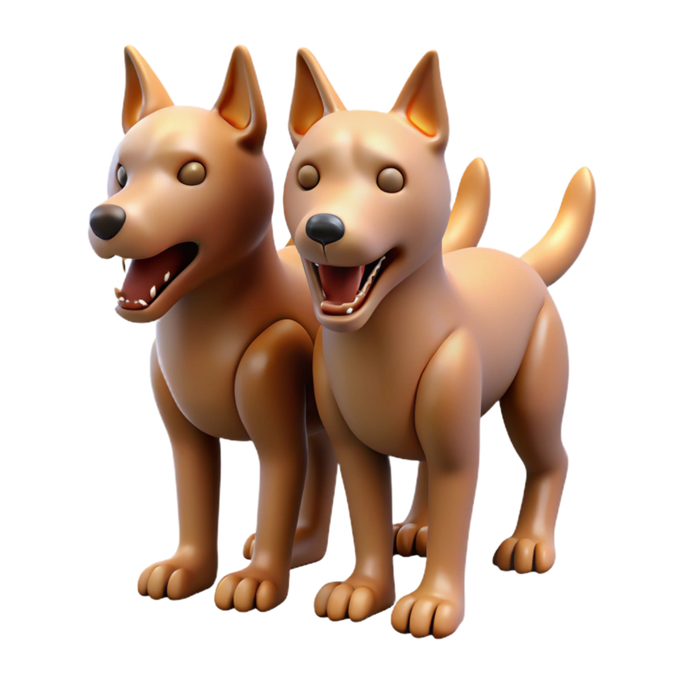 impressive contemporary Cerberus, three-headed dog, exclusive png