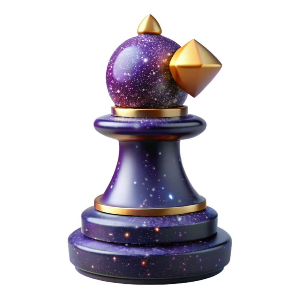 elegant abstract Pawn Chess Piece Front View Isolated Element premium png