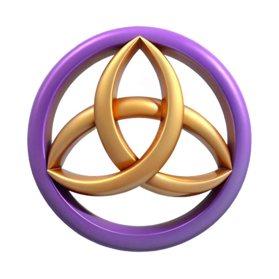 stunning artistic Triple Goddess symbol, Wiccan symbol, high quality png