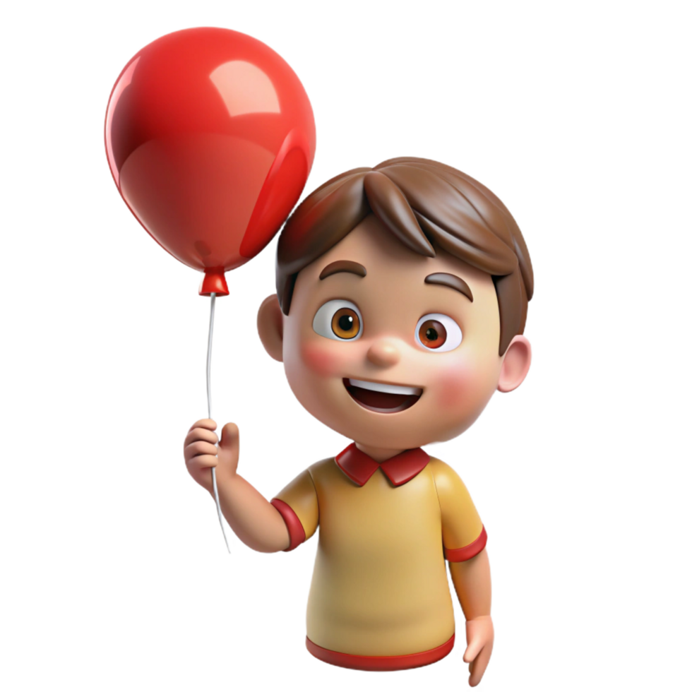 serene vintage Happy child with bright red balloon, high resolution png