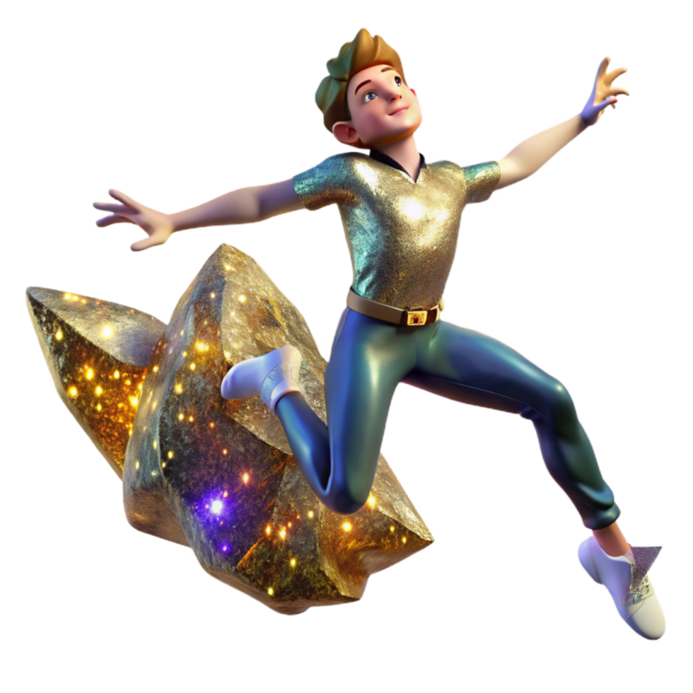 serene abstract Person Jumping in the Air Cutout with Dynamic Pose high quality png