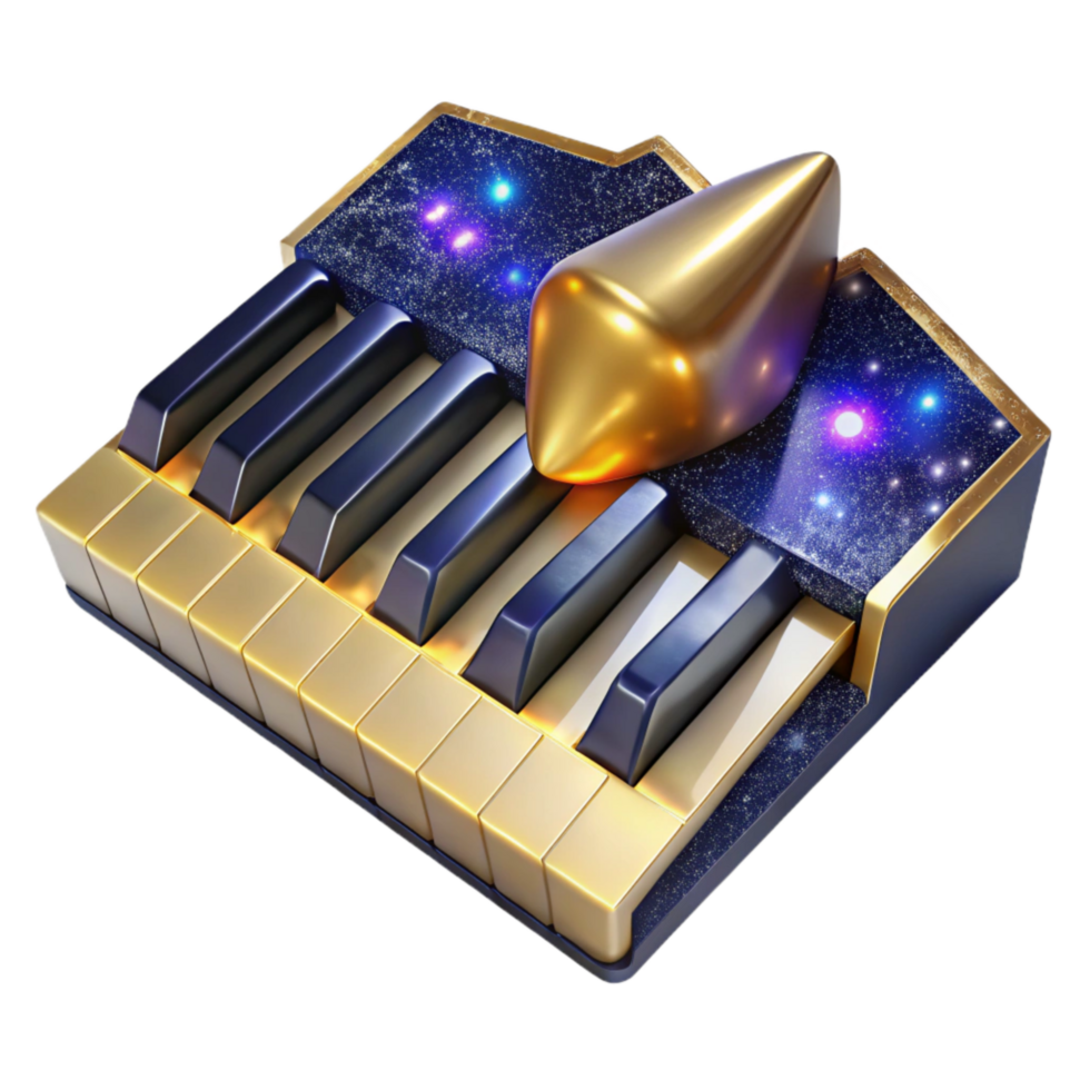 dramatic creative Piano Keys Top View Isolated Element genuine png