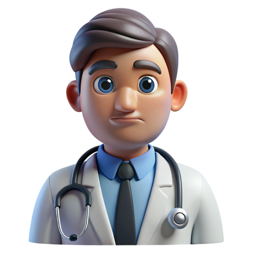 beautiful abstract Worried doctor with stethoscope, genuine png