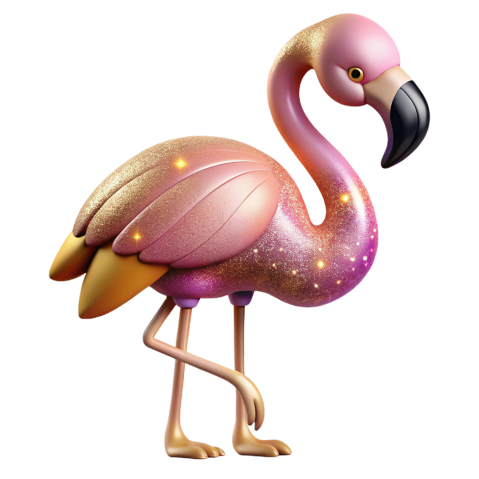 magnificent classic Pink Flamingo Standing on One Leg Grace and Balance Cutout original png