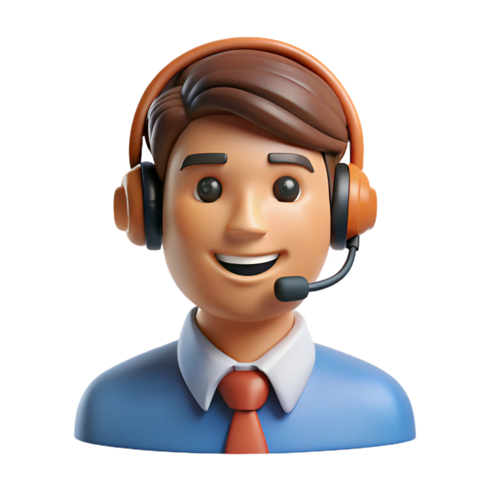 dramatic vintage Smiling customer service representative with headset, genuine png
