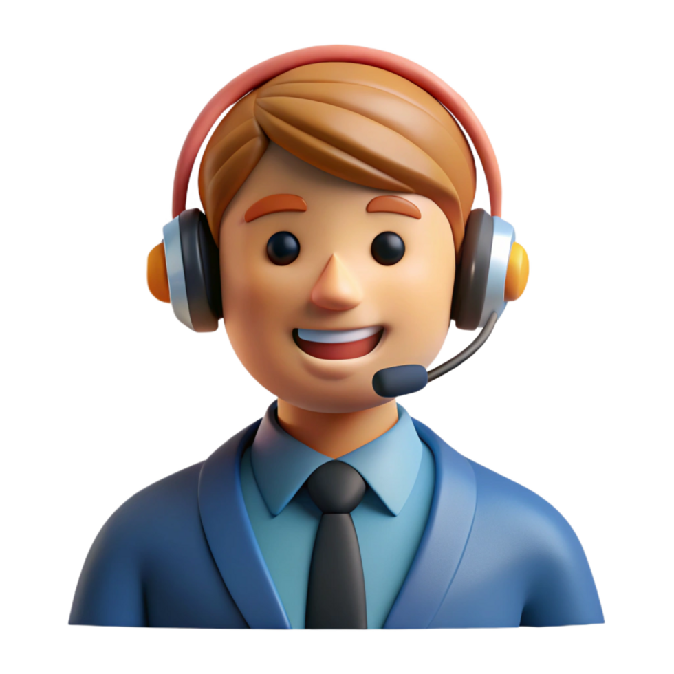 impressive traditional Smiling customer service representative with headset, original png