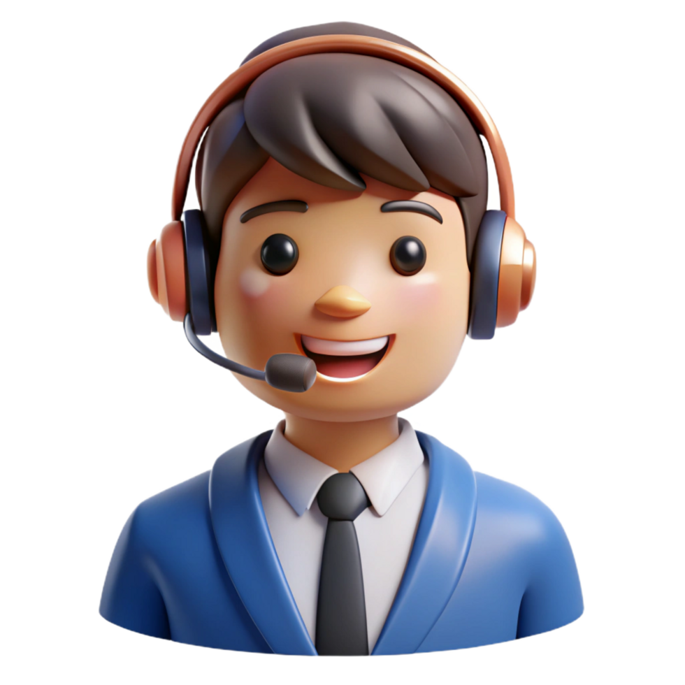 wonderful abstract Smiling customer service representative with headset, professional png