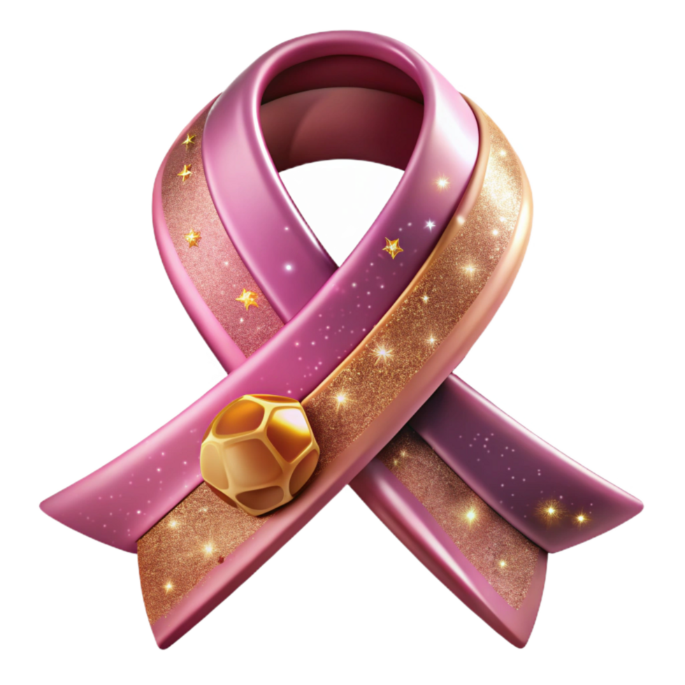 vibrant rustic Pink Ribbon Awareness Symbol Cutout Transparent Background premium png
