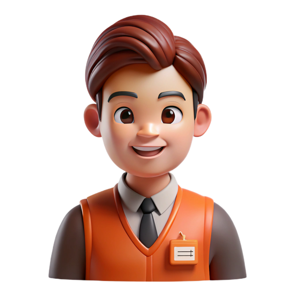 impressive creative Friendly cashier with a name tag, exclusive png