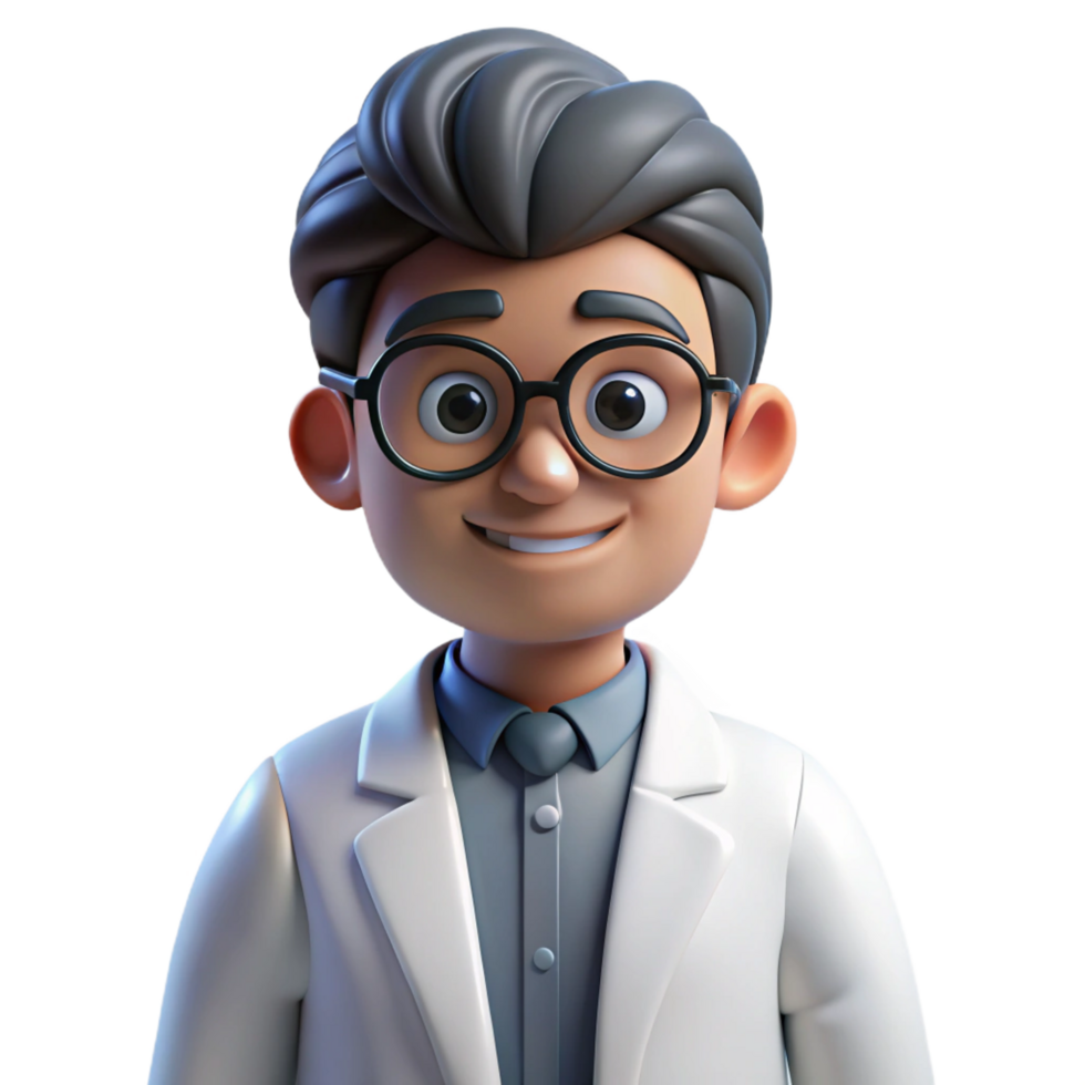 beautiful creative Curious scientist with lab coat, high quality png