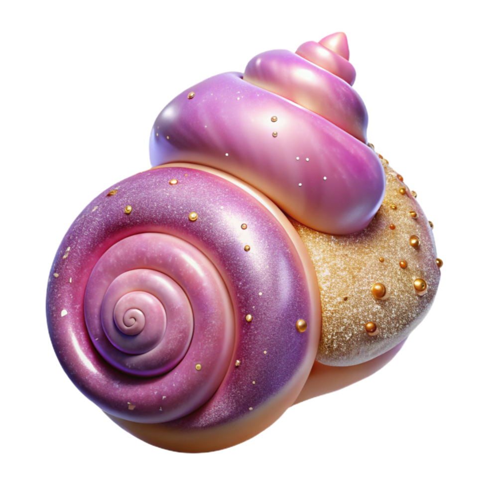 magnificent classic Pink Seashell Spiral Shape Transparent Background premium png