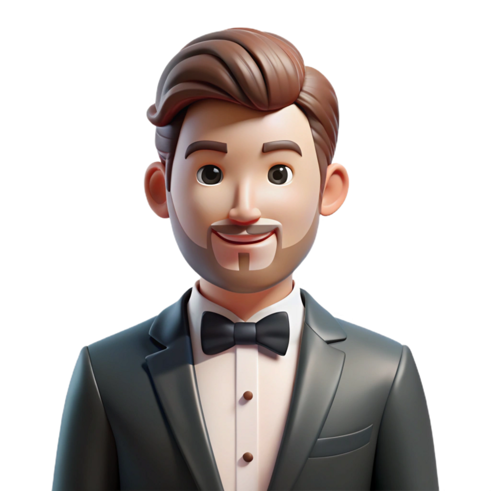 wonderful minimalist Handsome groom in a tuxedo, original png
