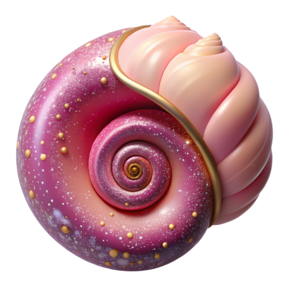 wonderful minimalist Pink Seashell Spiral Shape Transparent Background original png