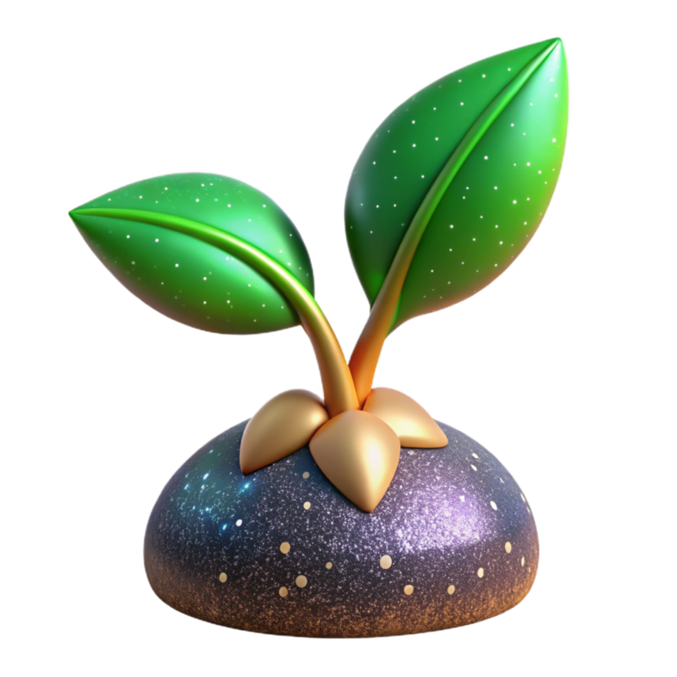 impressive creative Plant Sprout Cutout with Green Leaves high quality png