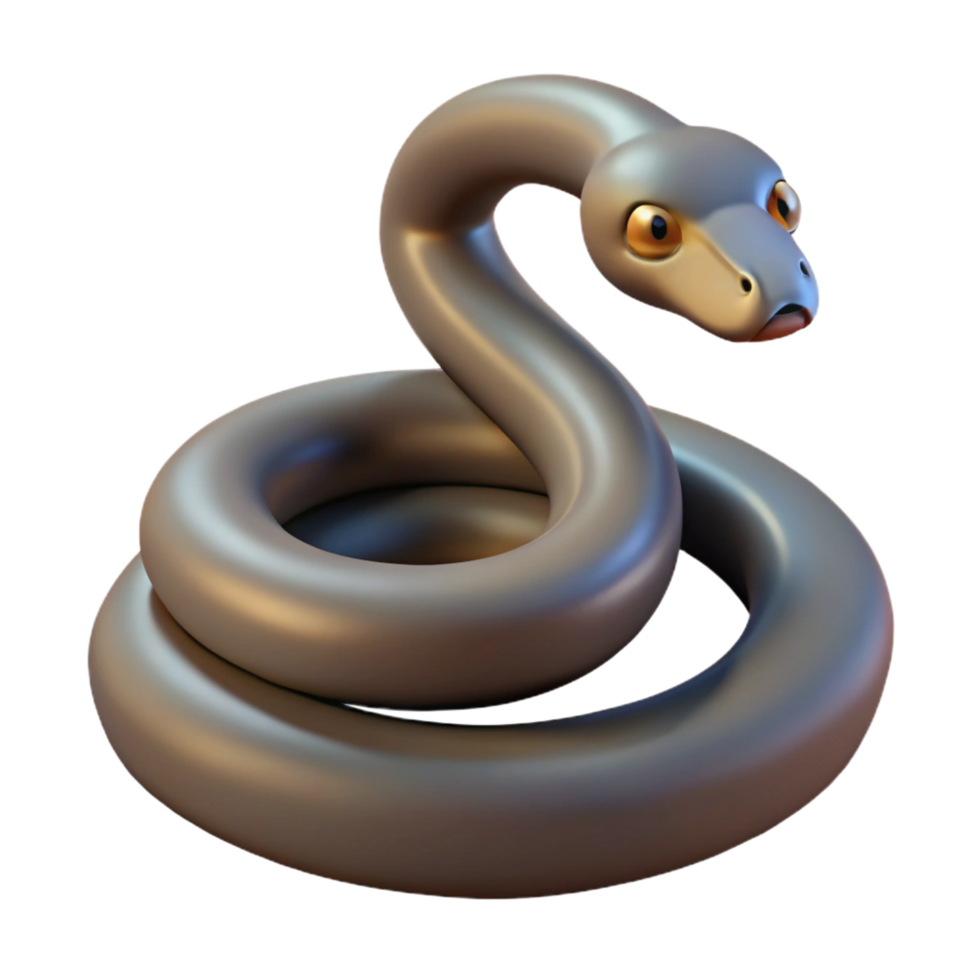 elegant classic Slithering snake coiled up, professional png